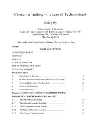 Consumer lending - The case of Techcombank