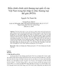 Điều chỉnh chính sách thƣơng mại quốc tế của Việt Nam trong hội nhập tổ chức thƣơng mại thế giới (WTO)