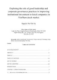 Exploring the role of good leadership and corporate governance practices in improving institutional investment to listed companies in VietNam stock market