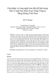 Giải pháp và công nghệ trao đổi dữ liệu trong bán vé máy bay điện tử tại Tổng Công ty Hàng không Việt Nam
