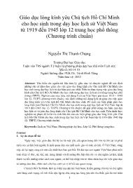 Giáo dục lòng kính yêu Chủ tịch Hồ Chí Minh cho học sinh trong dạy học lịch sử Việt Nam từ 1919 đến 1945 lớp 12 trung học phổ thông (Chương trình chuẩn)