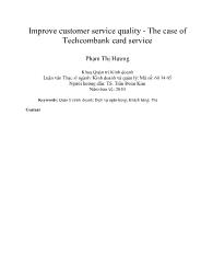 Improve customer service quality - The case of Techcombank card service