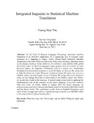 Integrated linguistic to Statistical Machine Translation