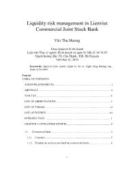 Liquidity risk management in Lienviet Commercial Joint Stock Bank