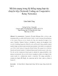 Mã hóa mạng trong hệ thống mạng hợp tác chuyển tiếp (Network Coding on Cooperative Relay Netwoks)