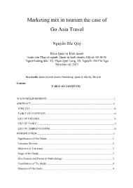 Marketing mix in tourism the case of Go Asia Travel