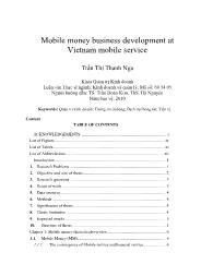 Mobile money business development at Vietnam mobile service