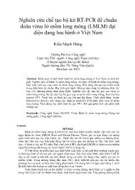 Nghiên cứu chế tạo bộ kit RT-PCR để chuẩn đoán virus lở mồm long móng (LMLM) đại diện đang lưu hành ở Việt Nam