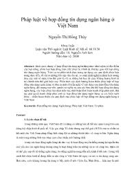 Pháp luật về hợp đồng tín dụng ngân hàng ở Việt Nam