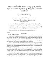 Pháp luật về kiểm tra sau thông quan, chuẩn mực quốc tế và thực tiễn áp dụng của Hải quan Việt Nam