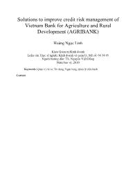 Solutions to improve credit risk management of Vietnam Bank for Agriculture and Rural Development (AGRIBANK)