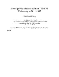 Some public relations solutions for FPT University in 2011-2012