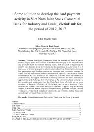 Some solution to develop the card payment activity in Viet Nam Joint Stock Comercial Bank for Industry and Trade_VietinBank for the period of 2012_2017
