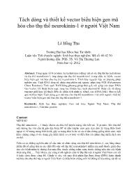 Tách dòng và thiết kế vector biểu hiện gen mã hóa cho thụ thể neurokinin-1 ở người Việt Nam