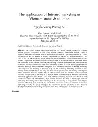 The application of Internet marketing in Vietnam status & solution
