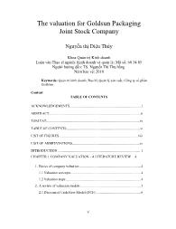 The valuation for Goldsun Packaging Joint Stock Company