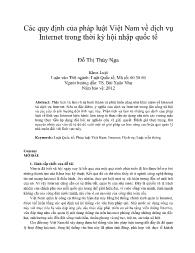Các quy định của pháp luật Việt Nam về dịch vụ Internet trong thời kỳ hội nhập quốc tế