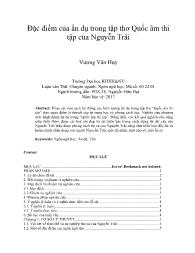 Đặc điểm của ẩn dụ trong tập thơ Quốc âm thi tập của Nguyễn Trãi