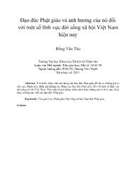 Đạo đức Phật giáo và ảnh hưởng của nó đối với một số lĩnh vực đời sống xã hội Việt Nam hiện nay