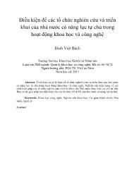 Điều kiện để các tổ chức nghiên cứu và triển khai của nhà nước có năng lực tự chủ trong hoạt động khoa học và công nghệ