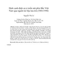 Định canh định cư ở miền núi phía Bắc Việt Nam qua nguồn tài liệu lưu trữ (1968-1990)