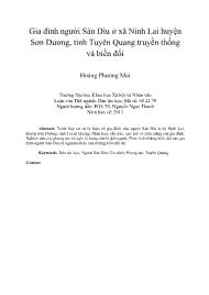 Gia đình người Sán Dìu ở xã Ninh Lai huyện Sơn Dương, tỉnh Tuyên Quang truyền thống và biến đổi