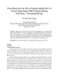 Hoạt động cho vay đối với doanh nghiệp nhỏ và vừa tại Ngân hàng TMCP Ngoại thương Việt Nam - Chi nhánh Đà Lạt