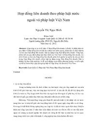 Hợp đồng liên doanh theo pháp luật nƣớc ngoài và pháp luật Việt Nam