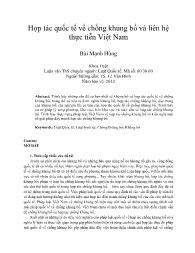 Hợp tác quốc tế về chống khủng bố và liên hệ thực tiễn Việt Nam