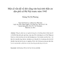 Một số vấn đề về đời sống văn hoá tinh thần cư dân phố cổ Hà Nội trước năm 1945