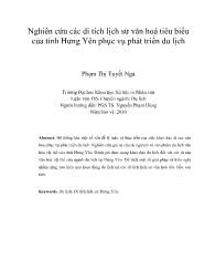 Nghiên cứu các di tích lịch sử văn hoá tiêu biểu của tỉnh Hưng Yên phục vụ phát triển du lịch