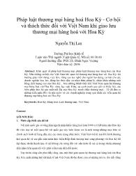 Pháp luật thương mại hàng hoá Hoa Kỳ - Cơ hội và thách thức đối với Việt Nam khi giao lưu thương mại hàng hoá với Hoa Kỳ