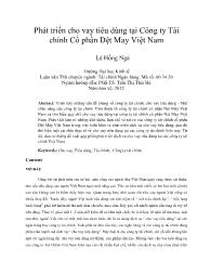Phát triển cho vay tiêu dùng tại công ty tài chính cổ phần dệt may Việt Nam