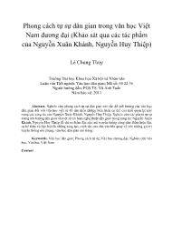 Phong cách tự sự dân gian trong văn học Việt Nam đương đại (Khảo sát qua các tác phẩm của Nguyễn Xuân Khánh, Nguyễn Huy Thiệp)