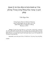 Quản lý tài liệu điện tử hiện hành tại Văn phòng Trung ương Đảng: Thực trạng và giải pháp