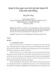 Quản lý thu ngân sách trên địa bàn huyện Di Linh tỉnh Lâm Đồng