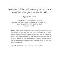 Quan niệm về tính giai cấp trong văn học cách mạng Việt Nam giai đoạn 1945 - 1985