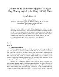 Quản trị rủi ro kinh doanh ngoại hối tại Ngân hàng Thƣơng mại cổ phần Hàng Hải Việt Nam