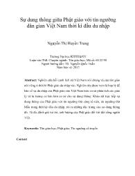 Sự dung thông giữa Phật giáo với tín ngưỡng dân gian Việt Nam thời kì đầu du nhập