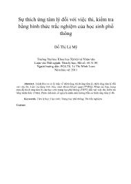 Sự thích ứng tâm lý đối với việc thi, kiểm tra bằng hình thửc trắc nghiệm của học sinh phổ thông