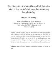 Tác động của các nhóm không chính thức đến hành vi bạo lực thể chất trong học sinh trung học phổ thông