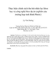 Thực hiện chính sách thu hút nhân lực khoa học và công nghệ theo dự án (nghiên cứu trường hợp tỉnh Bình Phước)