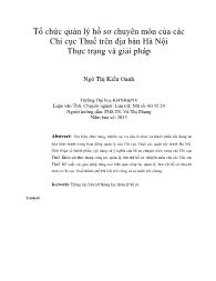 Tổ chức quản lý hồ sơ chuyên môn của các Chi cục Thuế trên địa bàn Hà Nội: Thực trạng và giải pháp