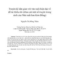 Truyện kể dân gian với văn xuôi hiện đại về đề tài thiếu nhi (khảo sát một số truyện trong sách của Nhà xuất bản Kim Đồng)