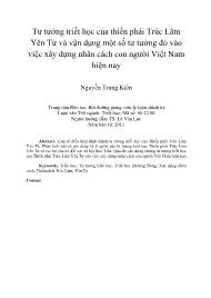 Tư tưởng triết học của thiền phái Trúc Lâm Yên Tử và vận dụng một số tư tưởng đó vào việc xây dựng nhân cách con người Việt Nam hiện nay