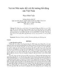 Vai trò Nhà nước đối với thị trường bất động sản Việt Nam